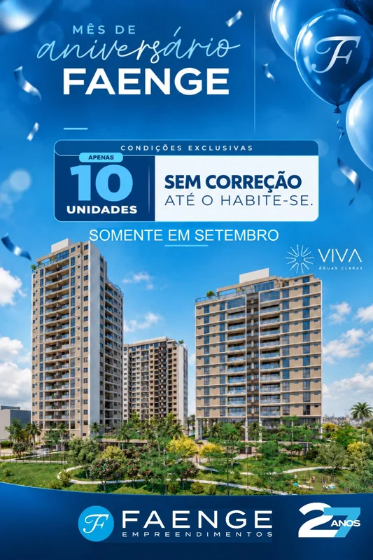 LANÇAMENTO EXCLUSIVO EM ÁGUAS CLARAS!VIVA ÁGUAS CLARAS RESIDENCIAL RESORTE Apart...