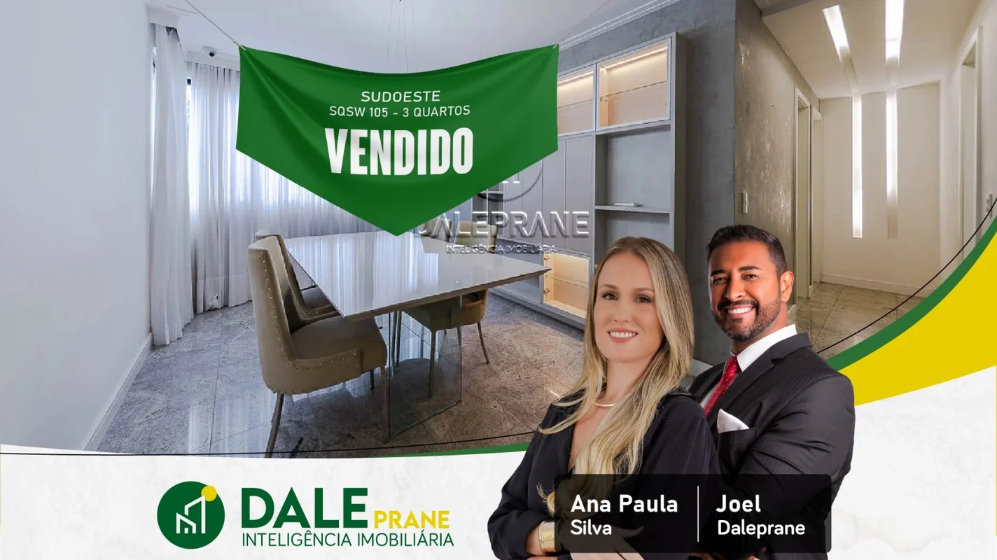 SQSW 105 – REFORMADO – 2 QUARTOS (3º REVERSÍVEL) – SUÍTE COM CLOSET – 86m²DALEPR...