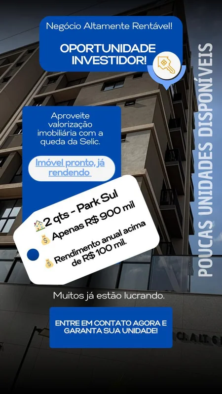 RENTABILIDADE ANUAL ACIMA DE R$ 100MILESSENCE PARK SUL – 2 QUARTOS COM SUÍTE - 1...