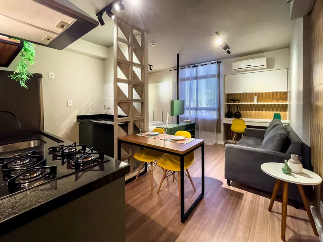 Alugamos linda kit mobiliada e decorada no Park Sul - Park Studios. São 27m2 pri...