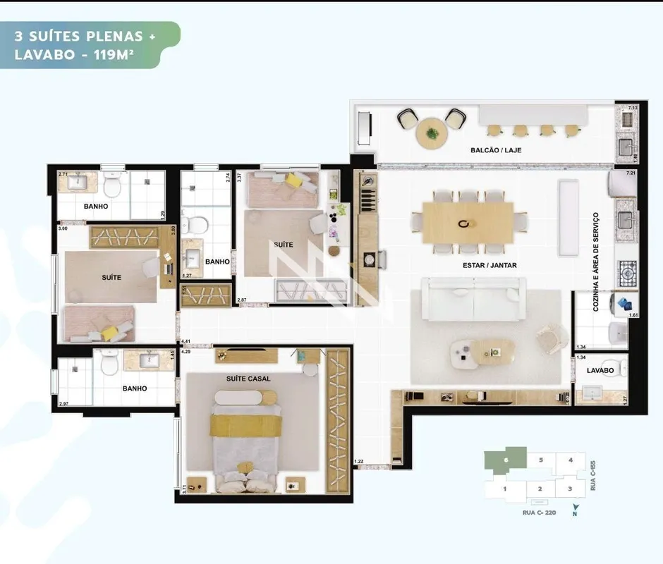 Apartamento no Soft Jardim América, na Rua C-155 com C-220, em Goiânia. Com 119 ...