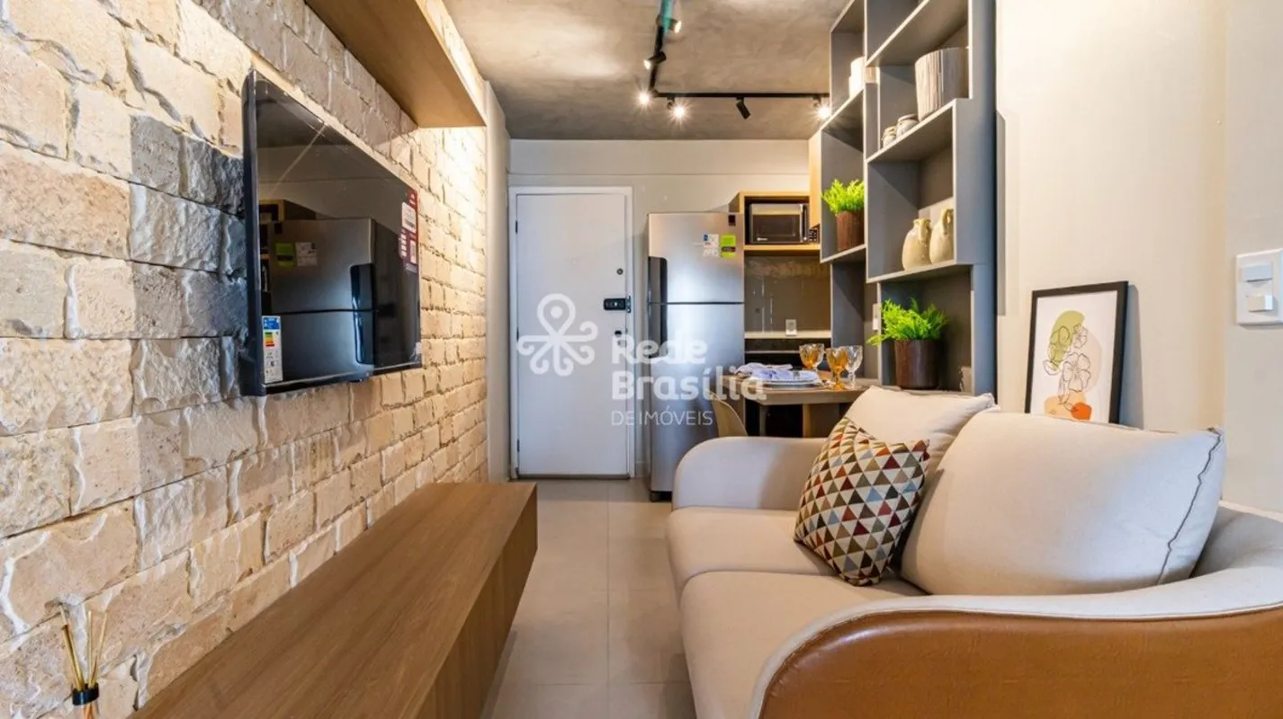 QMSW 04 - Kitnet / Loft / Studio mobiliado no Ed. Via Master - Sudoeste - DFImag...