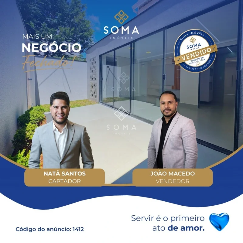 ESPECIFICAÇÕES DA CASA:- Projeto de iluminação- Sala ampla para dois ambientes c...