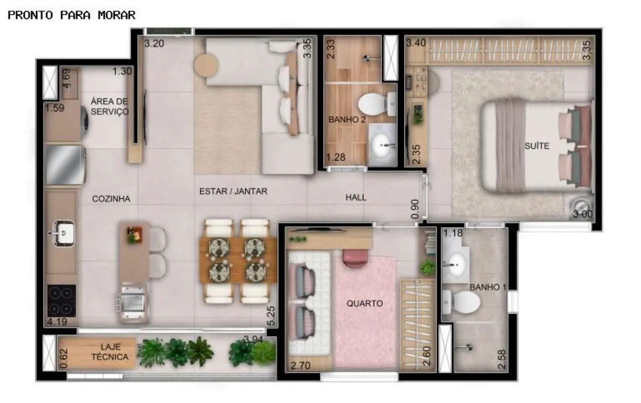 WISH 211 Jardim América Goiânia 60m2 Pronto para morar Vaga de garagem Torre úni...