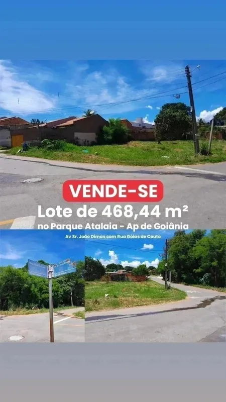 TERRENO NO PARQUE ATALAIA EM APARECIDA DE GOIÂNIA468,44 M2EXCELENTE OPORTUNIDADE...