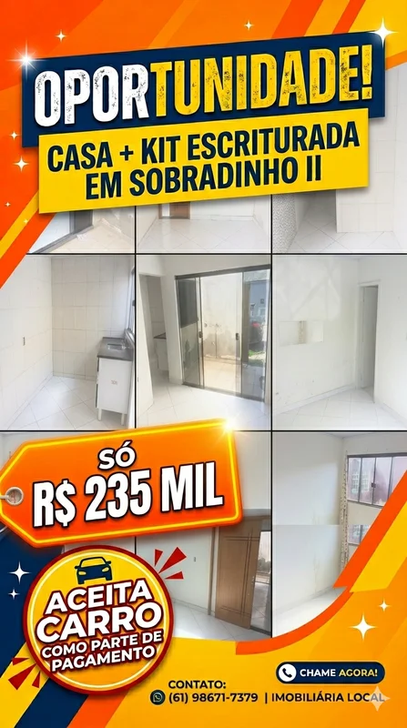 ( VENDE-SE ) VALOR 235 MILCASA SOBRADINHO II – OPORTUNIDADE PRA INVERTIDORES IMP...