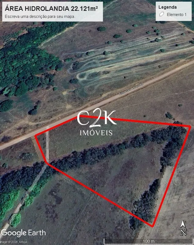 Área Urbana de 22.000m² a 990m da BR-153 - Hidrolândia-GOLocalização estratégica...