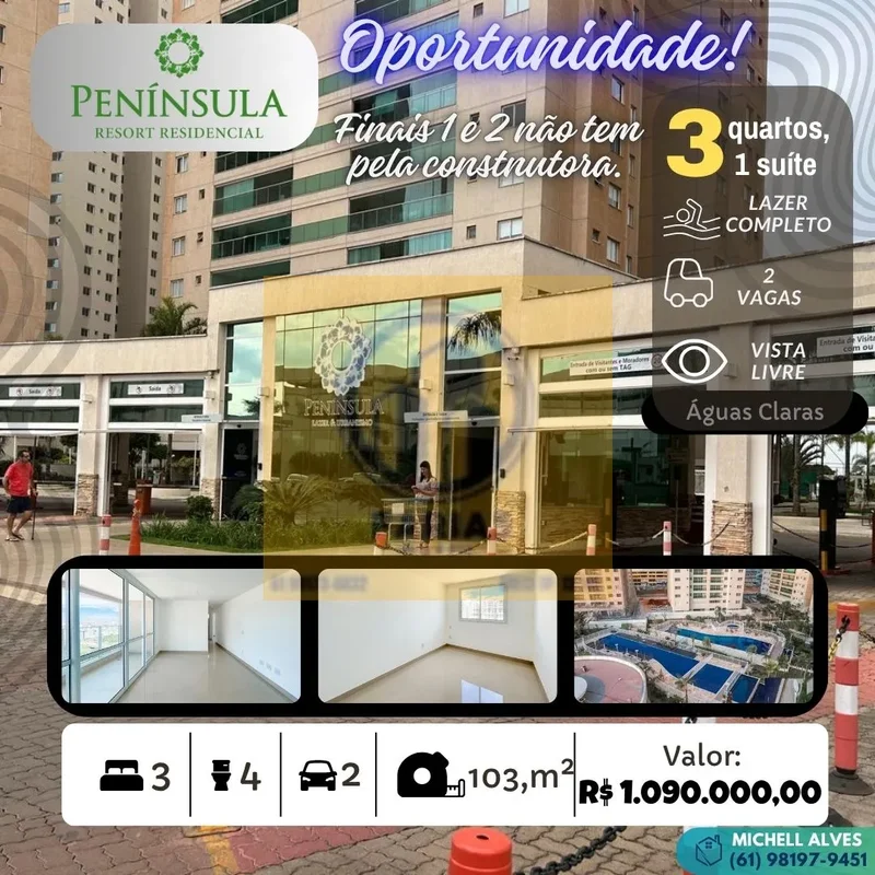 IMÓVEL DISPONÍVEL APENAS PARA VENDA!Residencial Península - Lazer e Urbanismo (Á...
