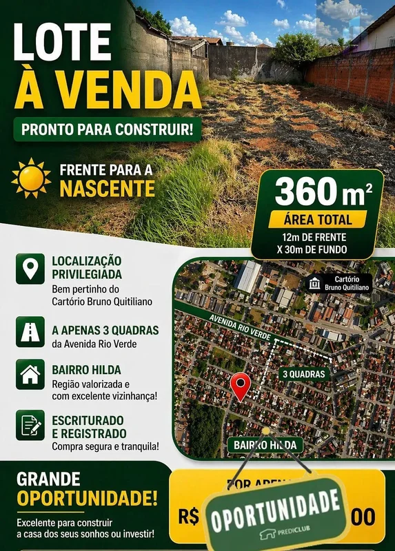 LOTE DE OPORTUNIDADE PERTINHO CARTORIO BRUNO QUINTILIANO 5 MINUTOS DO BURITI SHO...