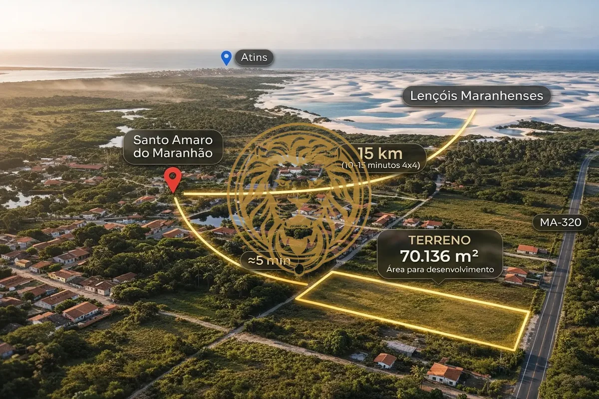 ÁREA EXCLUSIVA NOS LENÇÓIS MARANHENSES | 70.136 m² PARA RESORT, HOTEL OU LOTEAME...
