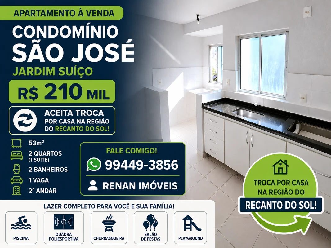 ?? Apartamento à venda no Condomínio São José – Jardim Suíço | Anápolis/GOExcele...