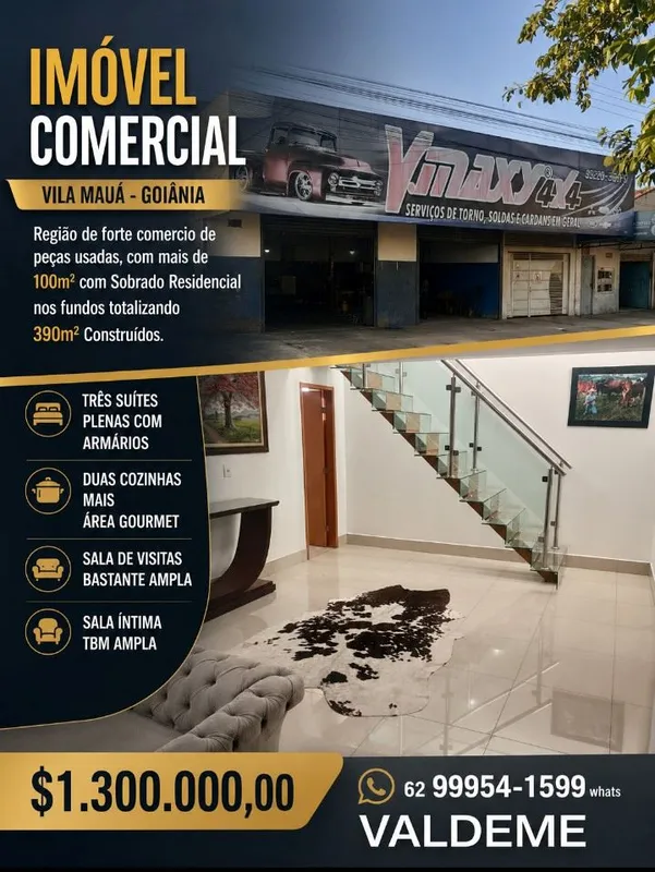 Ampla sala Comercial para o ramo de Revenda de PEÇAS USADAS com amplo galpão de ...