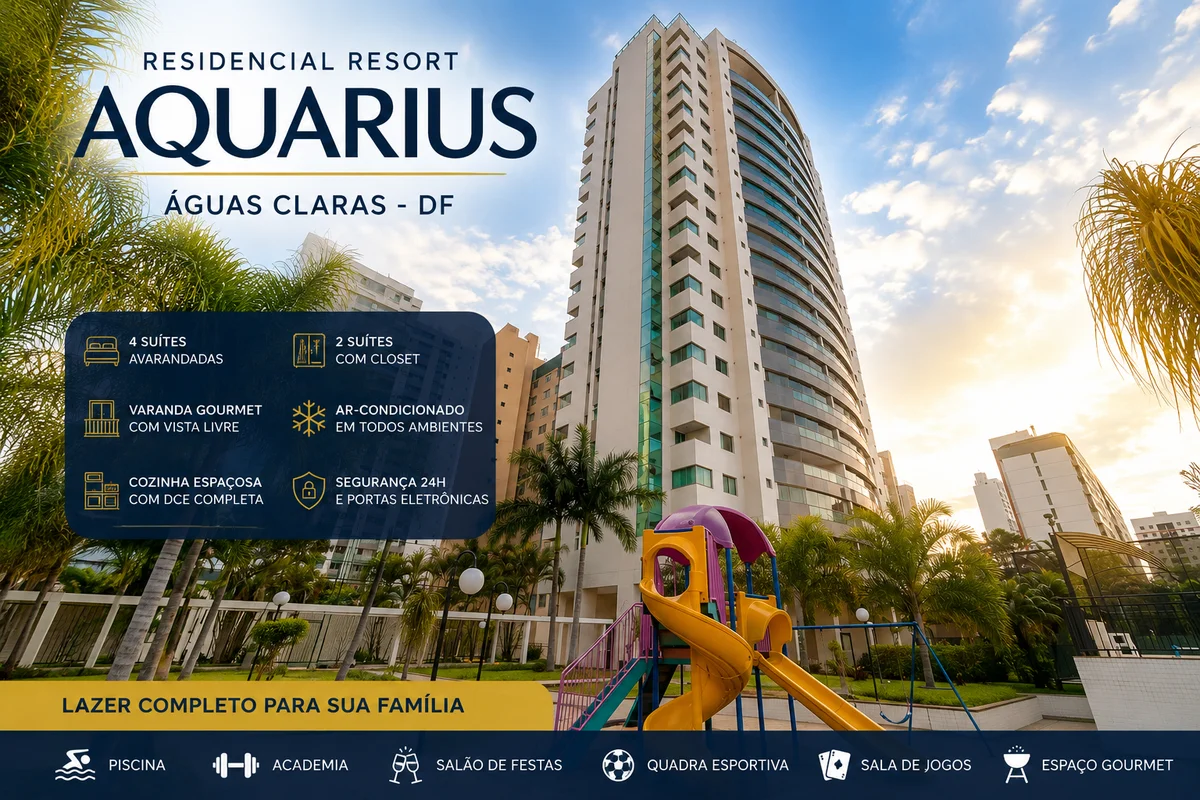 No Residencial Resort Aquarius os ambientes são amplos, sofisticados e muito bem...