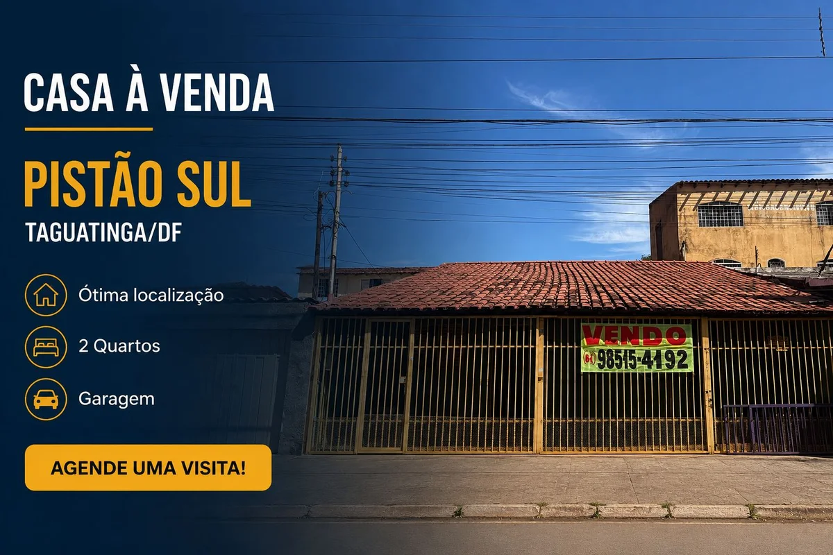 QSF 08 CASA 410 – TAGUATINGA SUL – VIRADA PARA O PISTÃO SULExcelente oportunidad...