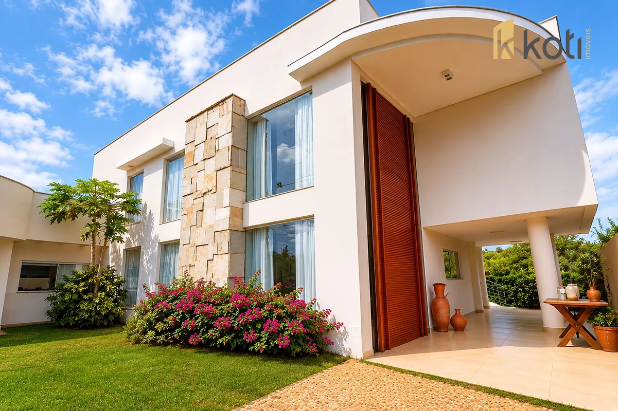 Uma casa moderna em bairro nobre de Brasília com o conforto e segurança de um co...