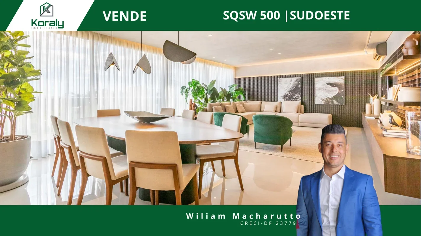 SQSW 500 – Parque AlvoradaApartamentos de Canto | 244m² | 4 Suítes | 4 VagasSofi...