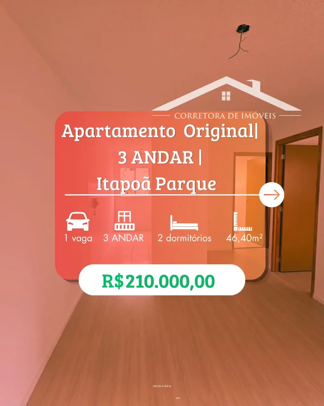 OPORTUNIDADE!Apartamento de 2 Quartos| 3 Andar| 1 vaga de garagem| Itapoã Parque...