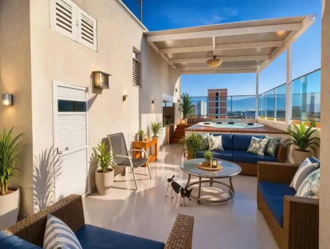 COBERTURA DUPLEX - 349m² 5 quartos amplos 4 suítes Excelente distribuição entre ...