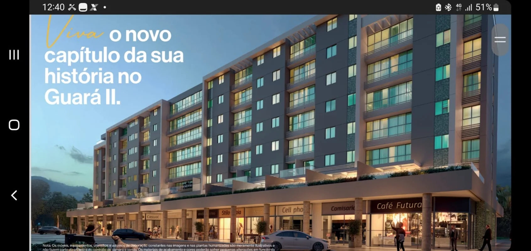 EQ 31/33 guara 2 Residencial RARO LIVING lojas térreas de 48 a 95m2 R$150,00 o m...