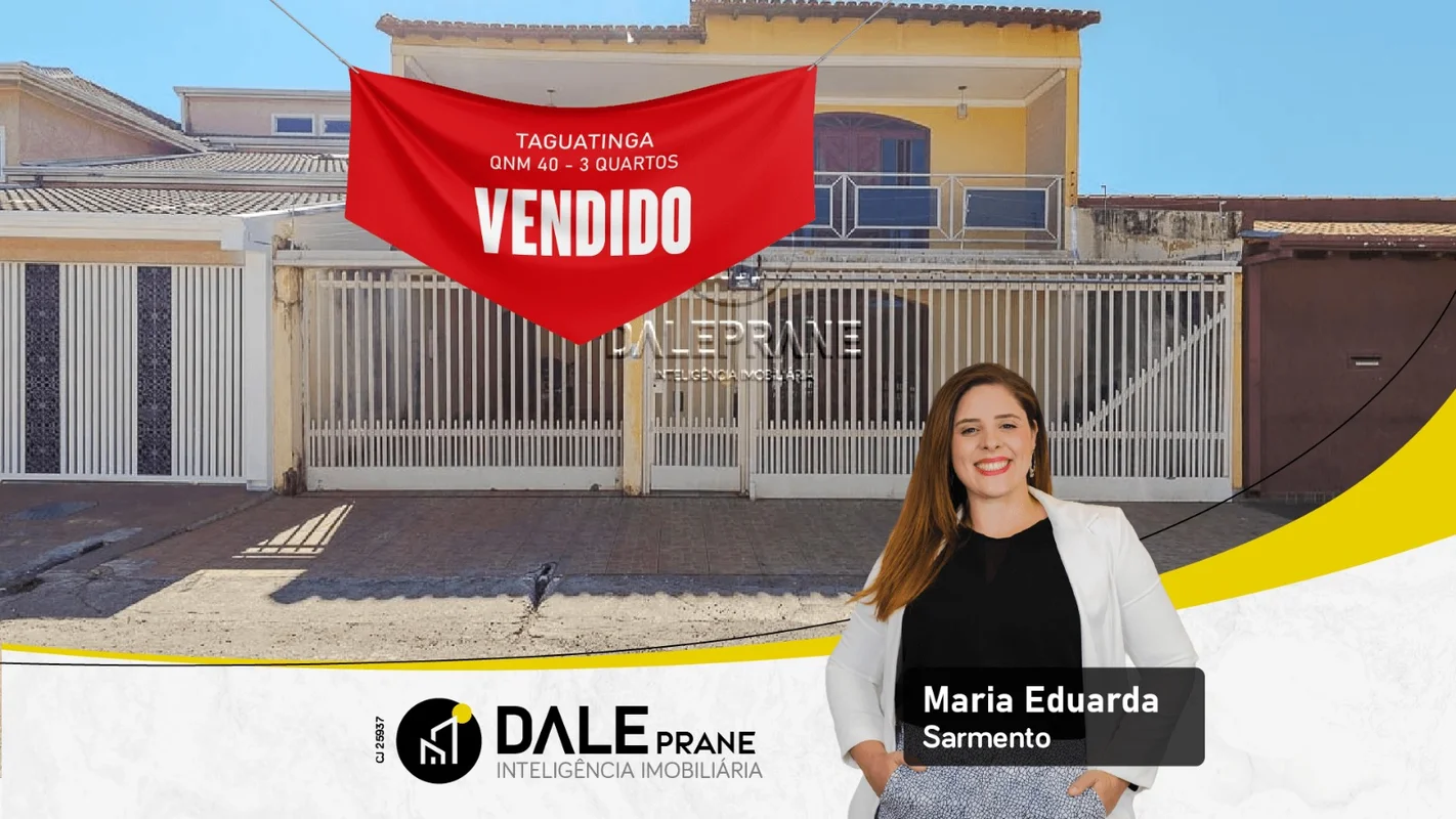 DALEPRANE INTELIGÊNCIA IMOBILIÁRIA VENDE CASA SOBRADO DE 3 QUARTOS NA QNM 40, TA...