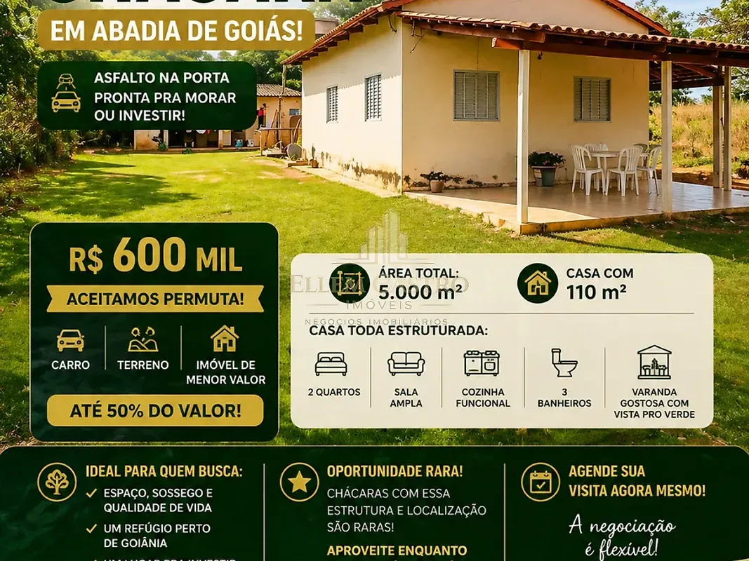 ?? VENDE-SE | CHÁCARA EM Abadia de Goiás?? OPORTUNIDADE IMPERDÍVEL!?? Asfalto na...