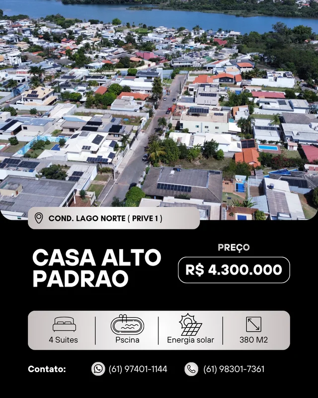 ****** Linda casa alto padrão******-Casa com 4 quartos todas suítes, janelas aut...