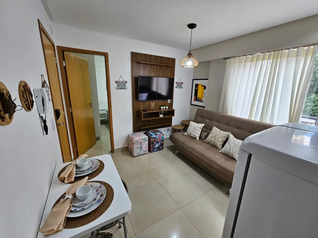 # APARTAMENTO MOBILIADO DE 02 QUARTOS PARA LOCAÇÃO NO RESIDENCIAL FLORES – JARDI...