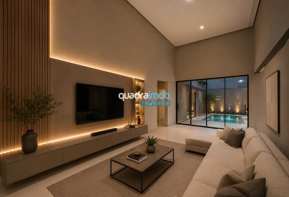 CASA DE ALTO PADRÃO EM VICENTE PIRES, 220M² DE ÁREA CONSTRUÍDA, 3 SUÍTES, PISCIN...