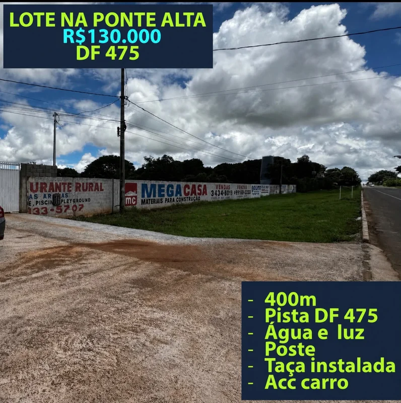 Lote com 400m² na Ponte Alta - DF. - Condomínio Brazilian - Localizado na DF 475...