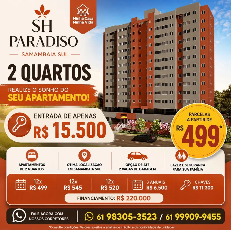 QN 307 - Residencial SH. Paradiso - Samambaia sul - Brasília - DF.Conquiste seu ...