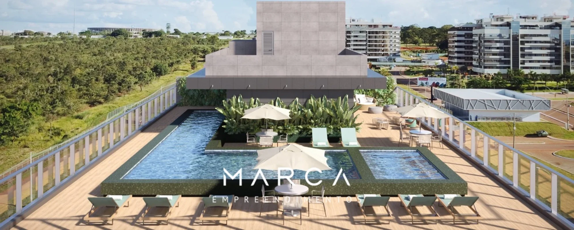 Algumas coberturas têm piscina. Outras têm vista. Esta resolveu ter Tudo! Simple...
