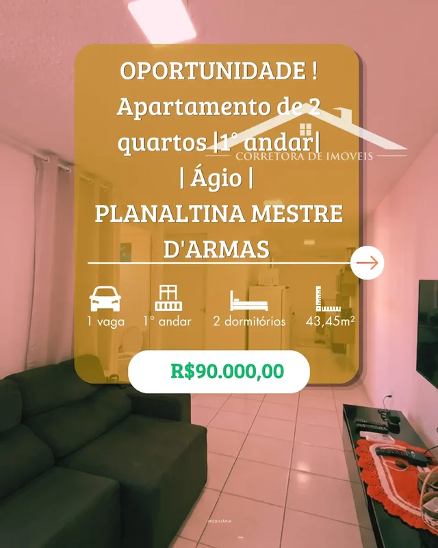 OPORTUNIDADE!VENDE-SE ÁGIO* apartamento de 2 quartos Original no *TOTAL VILLE 95...