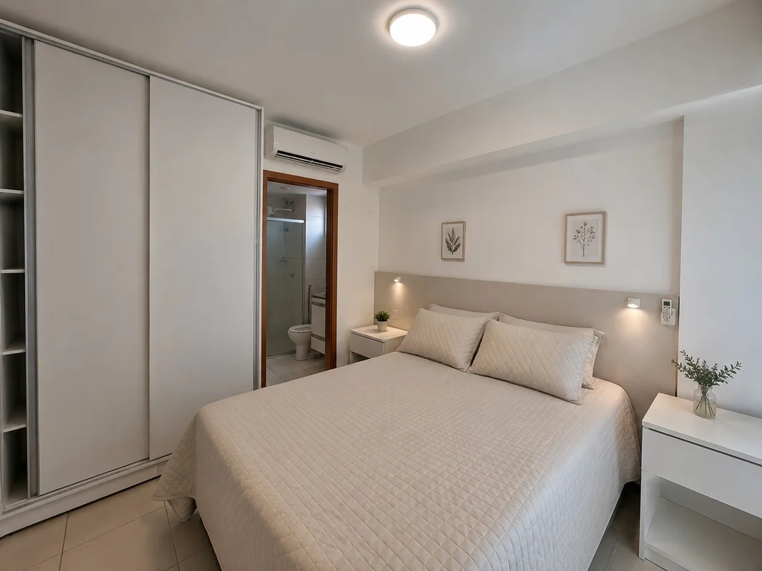Apartamento de 1 quarto, com sala independente, totalmente equipado com marcenar...