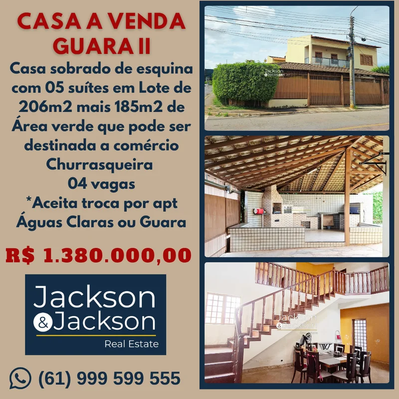 Casa à venda na QE 32, Guara II, no coração de Guara, DF. Este sobrado oferece c...
