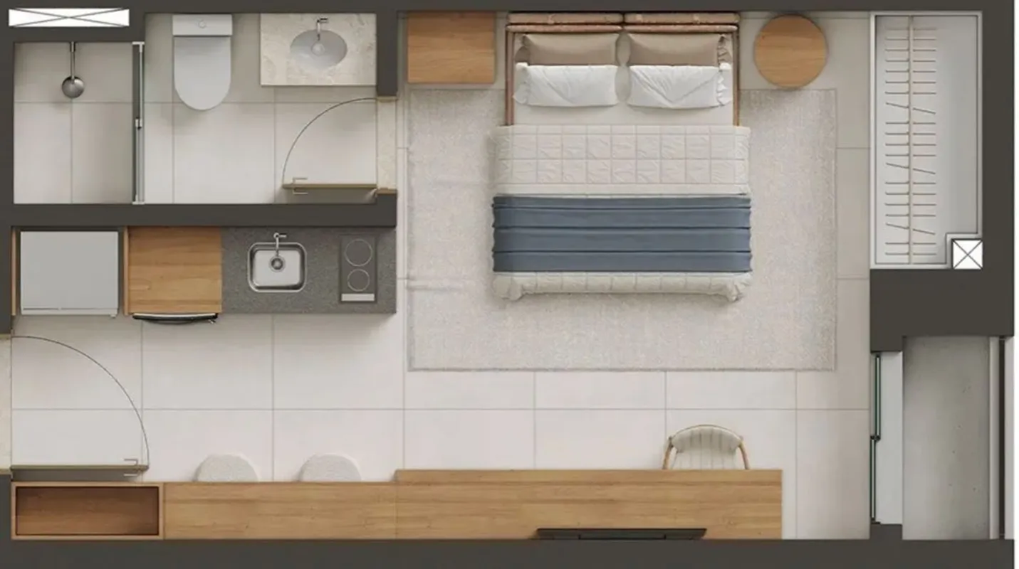 • Studio compacto• 26 m² de área privativa• Ideal para moradia ou investimento• ...