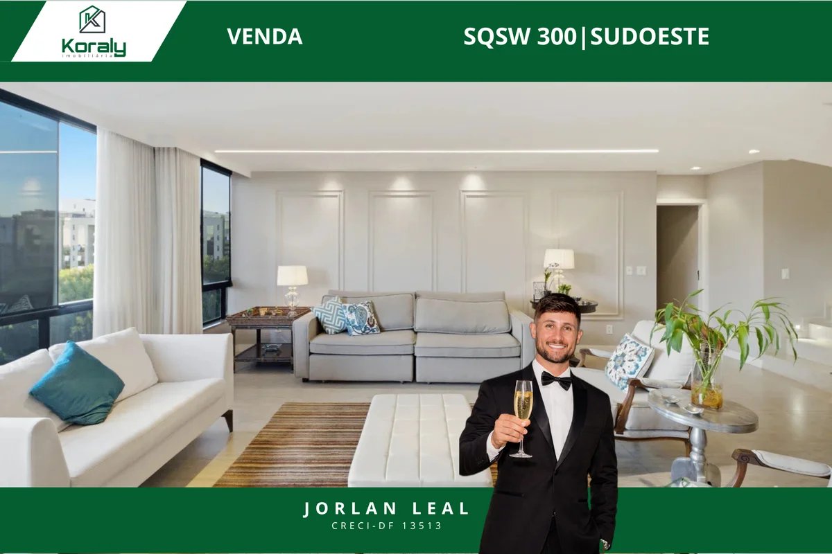 Uma cobertura simplesmente impecável na Super Quadra 300 do Sudoeste, completame...