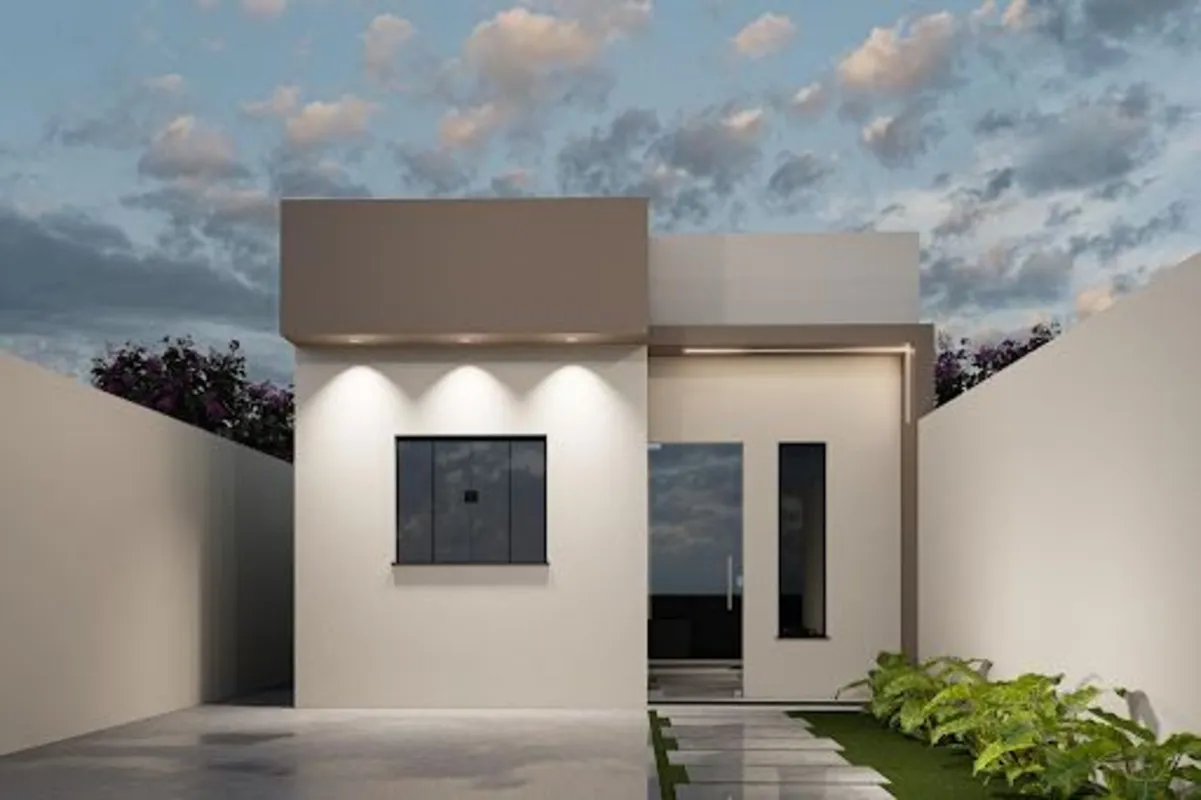 Casa nova, com:- 2 quartos;- 1 banheiro;- Sala com cozinha integrada;- Área de s...