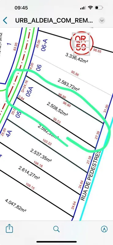 Lote à Venda no Aldeia do Vale – Goiânia Área total: 2.508 m² Localização privil...