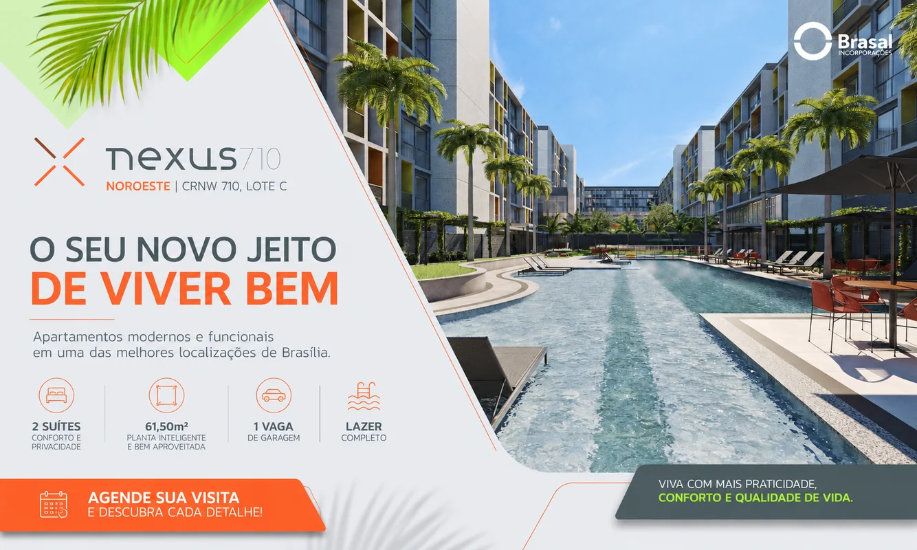 Nexus 710 — 2 Suítes no NoroesteSeu próximo apartamento pode entregar mais confo...