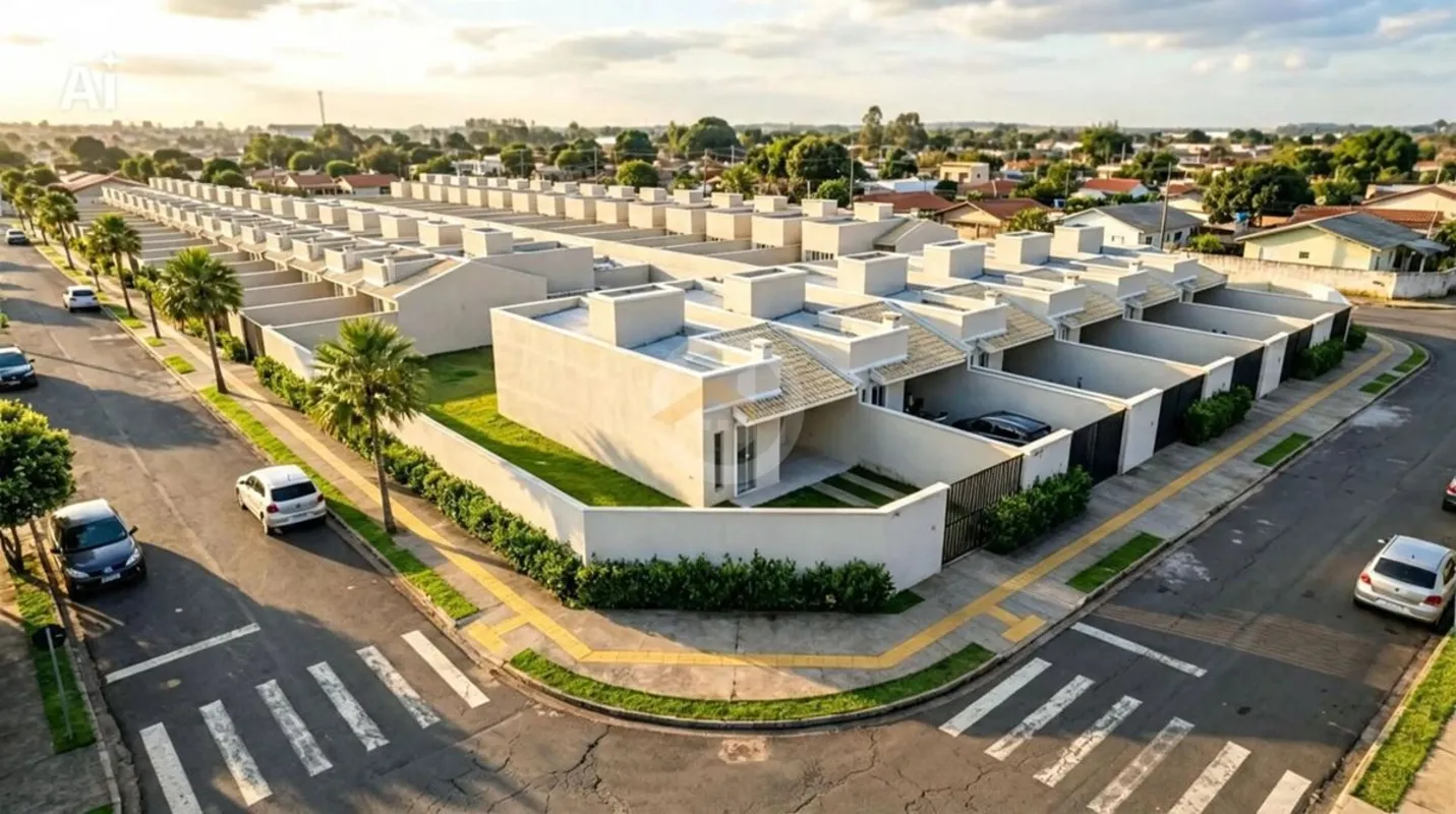 Casa com 2 quartos sendo 1 suíte, ambientes integrados (sala e cozinha), 70M² de...