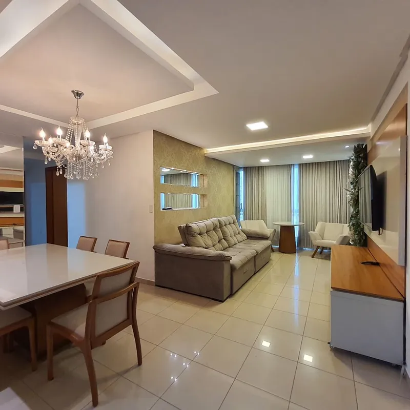 3 suítes, decorado, com 100 m2, 1 lavabo, sala tv/jantar, cozinha e área de serv...