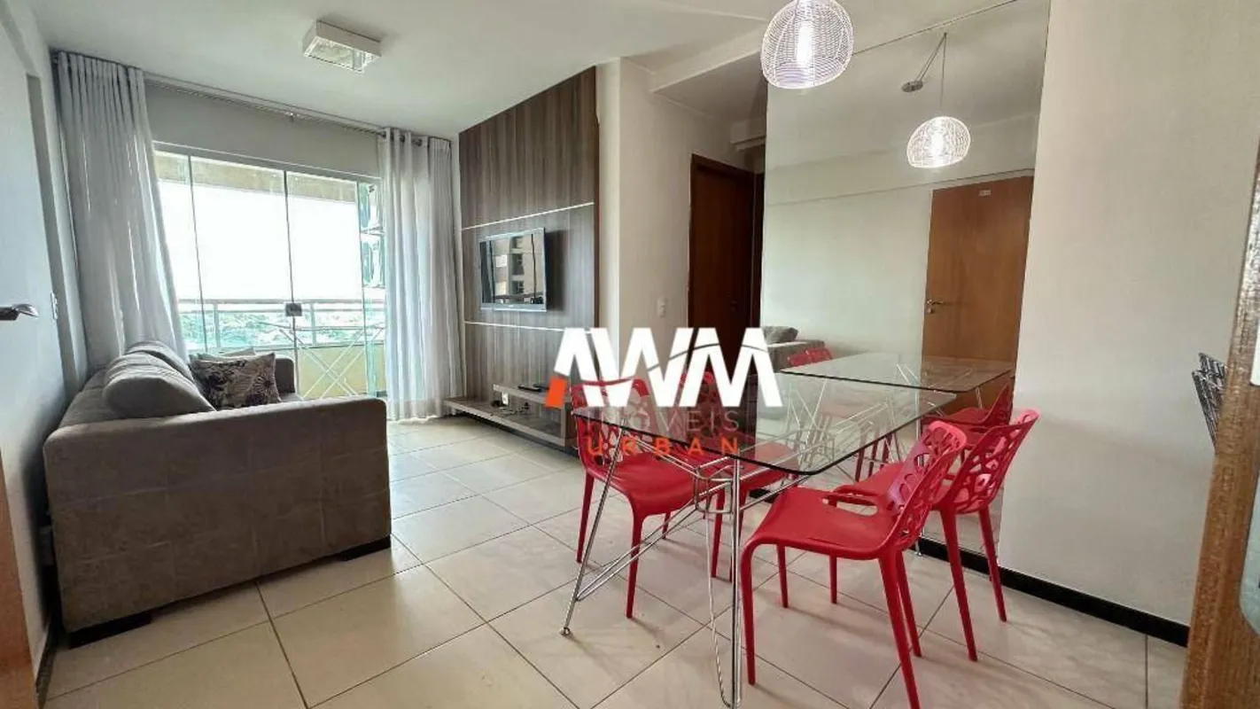 Apartamento mobiliado com 2 quartos, sendo 1 suíte, com 2 aparelhos de ar condic...