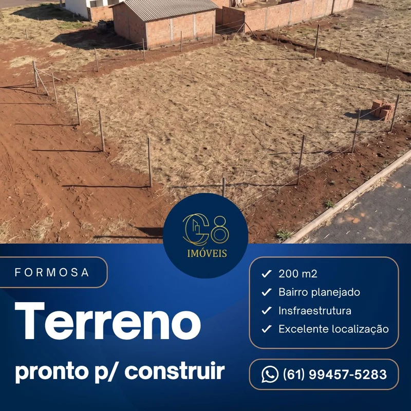 LOTE RESIDENCIAL EM FORMOSA-GOPRONTO PARA CONSTRUIR OU INVESTIRLocalização Privi...