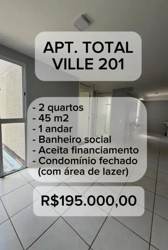 ?? Oportunidade: Total Ville 201 Apartamento prático e bem localizado, pronto pa...