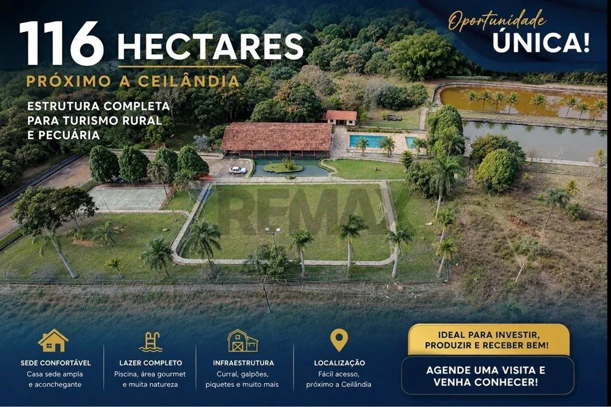 Fazenda à Venda | 116 Hectares | Próxima à Ceilândia | Estrutura Completa para P...