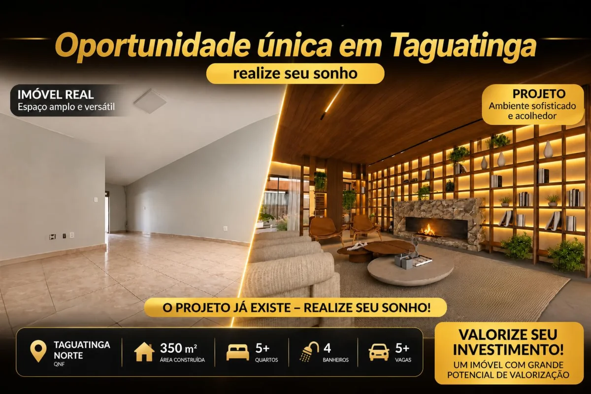 CASA ESPETACULAR EM TAGUATINGA NORTE — ESCRITURADA, COM HABITE-SE E RENDA! 350 m...
