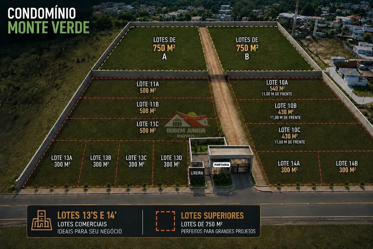 NOVO CONDOMÍNIO MONTE VERDELote COMERCIAL de 300m² por apenas R$ 150.000,00PARTE...