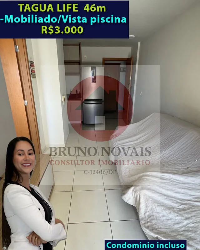 Apt 47m - Planejado - Mobiliado- Vista piscina - Ar condicionado - condomínio 42...