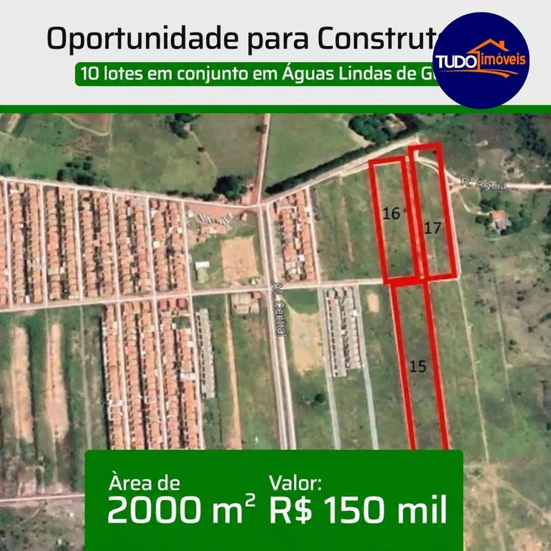 10 LOTES À VENDA EM CONJUNTO - JARDIM AMÉRICA IV | ÁGUAS LINDAS DE GOIÁS/GO Exce...