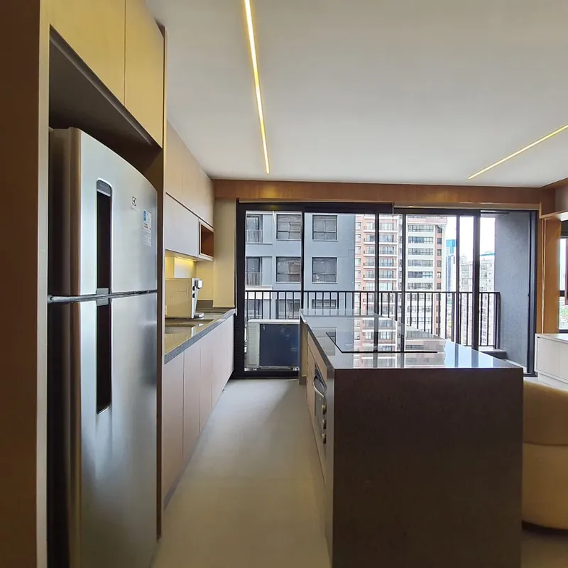 Excelente apartamento em andar alto, com 1 quarto, living integrado e ambientes ...